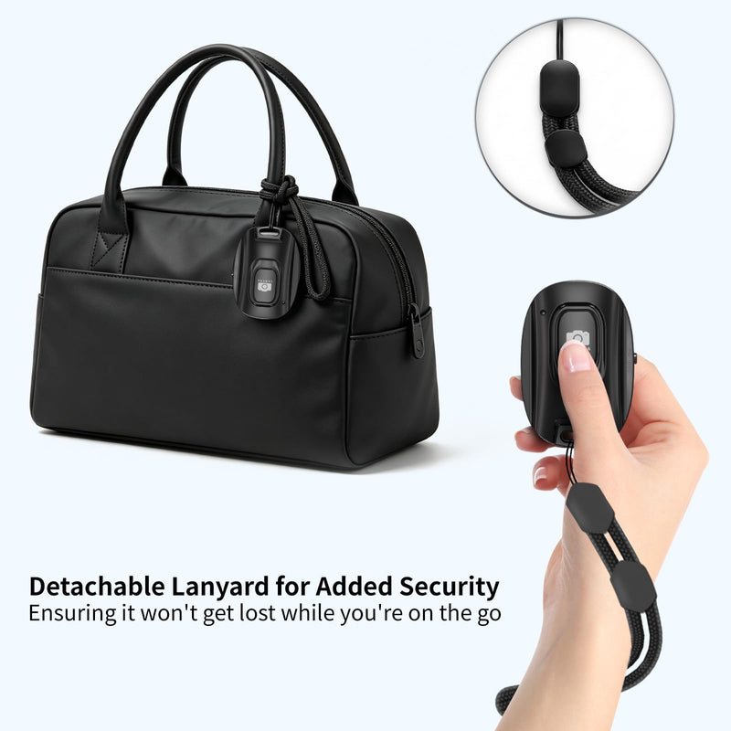 Bluetooth Camera Remote Shutter for iPhone and Android Smartphones, Rechargeable Wireless Phone Remote Control,Selfie Button for Photos and Videos, Charging Cable Included-Black 1