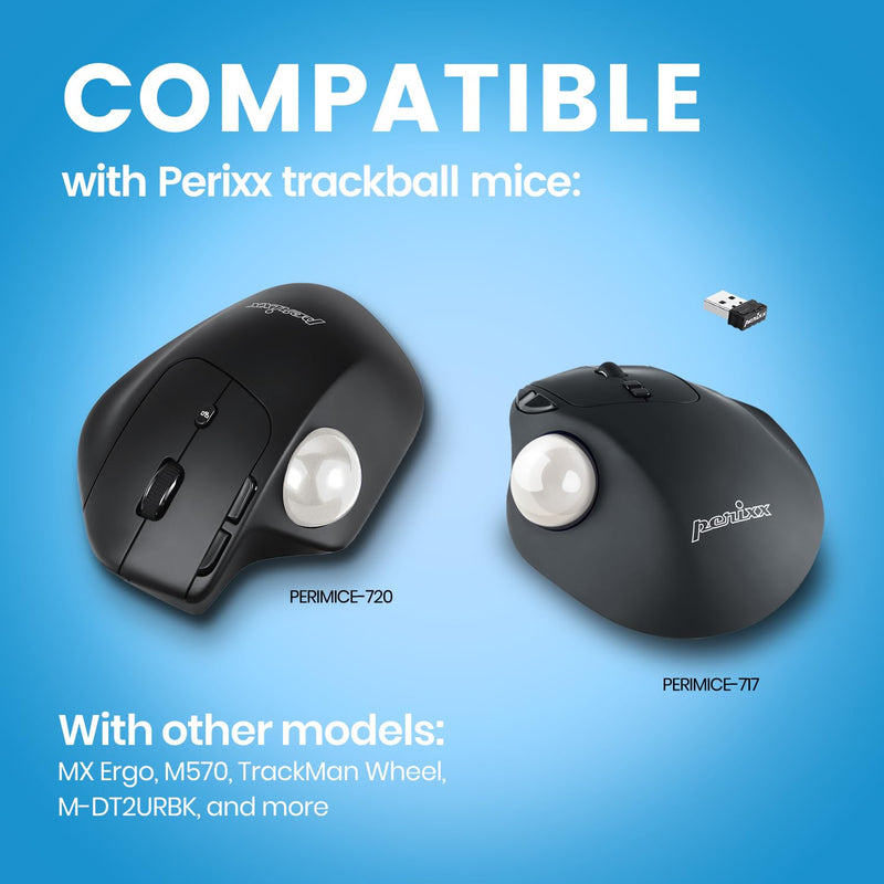 Perixx PERIPRO-303 GWH Small Trackball - 1.34 Inches Replacement Ball for PERIMICE and M570 - Glossy White