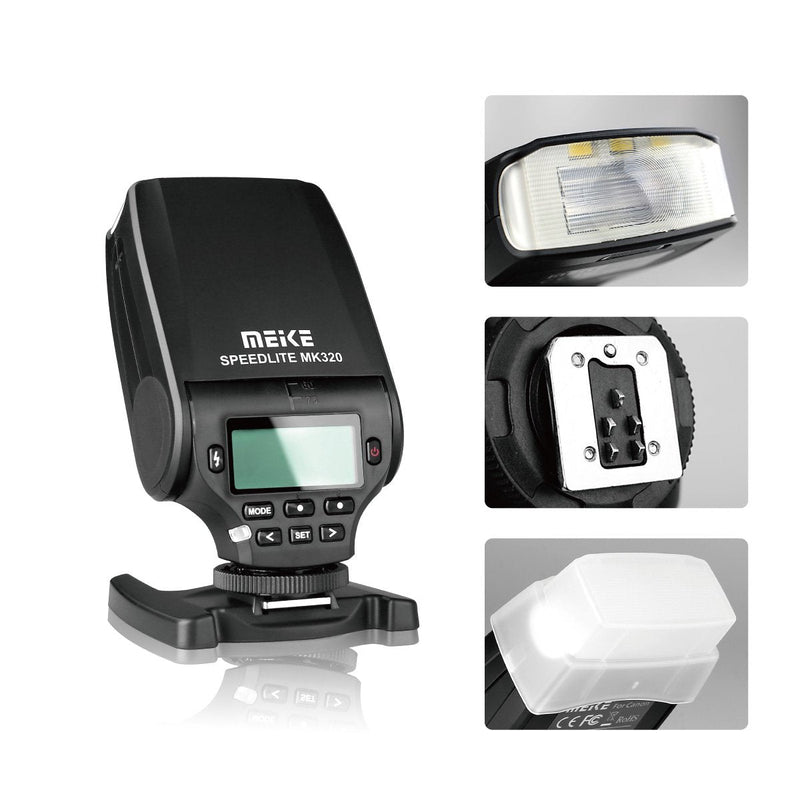MEIKE MK-320C Speedlite Flash TTL Fit Canon Mirrorless DSLR Hot Shoe Camera 1D Mark Series 1DS Series 5D Mark II 5D Mark III 5D 6D 7D 7D Mark II 50D 60D 70D 100D 550D 600D 700D 1000D 1100D etc