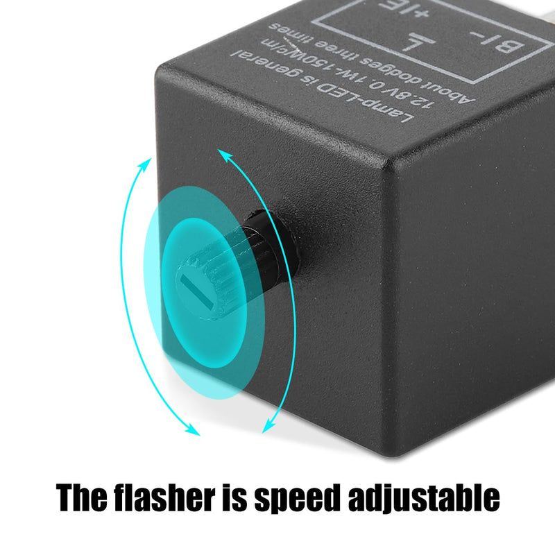 AUCELI Car Flasher Relay, CF-13 3 Pin LED 12V Adjustable Vehicle Electronic Blinker Relay, Flasher Relay for LED Turn Signal Fixing Hyper Blink Flash, Universal Automotive Accessories