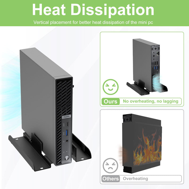 Universal Mini PC Desk Stand for Dell HP Lenovo Adjustable Vertical Desk Stand for Dell OptiPlex MFF 7050 7060 Lenovo ThinkCentre M910Q M700 HP EliteDesk 800 Mini PC Desk Mount Holder
