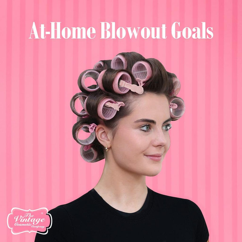 Vintage Cosmetic Company Blow Out Kit 13 Piece Hair Styling Set | 13 Piece Hair Styling Set with Wide Tooth Comb, Pin Tail Comb, Sectioning Clips, Hair Rollers and Travel Case. Complete Kit.