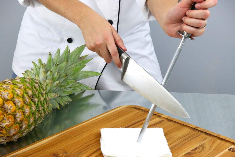 Professional Honing Steel 10”, Magnetized for Safety, No Rust, No Cheap Plastic! Noble’s Knife Sharpener Has an Oval Handle for a Firm Grip and is Built For Daily Use, Perfect for Chefs! Luxury 10"