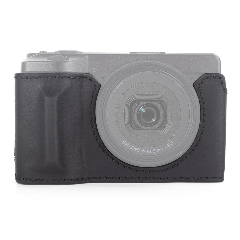 MUZIRI KINOKOO Genuine Leather Case for Ricoh GR IV/GR III/GR III X | Protective Case for GR IV/GR III/GR IIIX Camera,with Opening Bottom and Hand Grip Design,with Screw for Tripod Mounted -Black Black