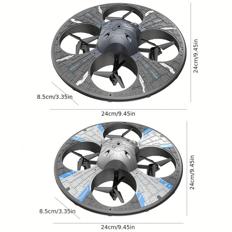 FPV Quadcopter Aircraft, Round Foam RC UFO Drone Equipped with Camera, Multi-Color Switchable LED Lighting, 360° Stunt Flips & Adjustable Flight Speed, Beginner Oriented RC Air Vehicle, Black