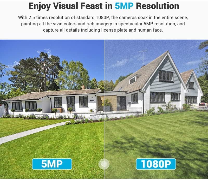 Real HD 6MP Full Color Night Vision ColorVu Turret Dome IP Camera with Visible White LED Lights, 2.8mm Wide Angle, Outdoor Built in Mic, Plug and Play Vandal Dome POE IP Camera
