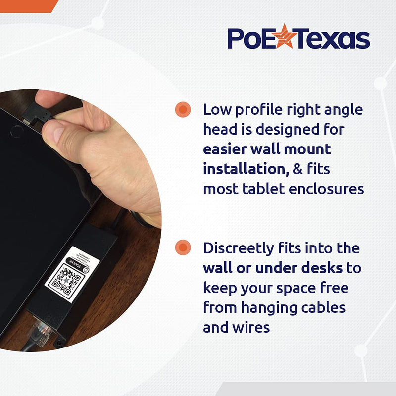 PoE Texas Power Over Ethernet Adapter for Apple Tablets and Phone - Converts 802.3af PoE Switch, Injector to 5V 12W for POS, Digital Signs, Conference Rooms - Splitter Extends Charging & Data to 328' 5 Volt 12 Watt - Lightning + Data