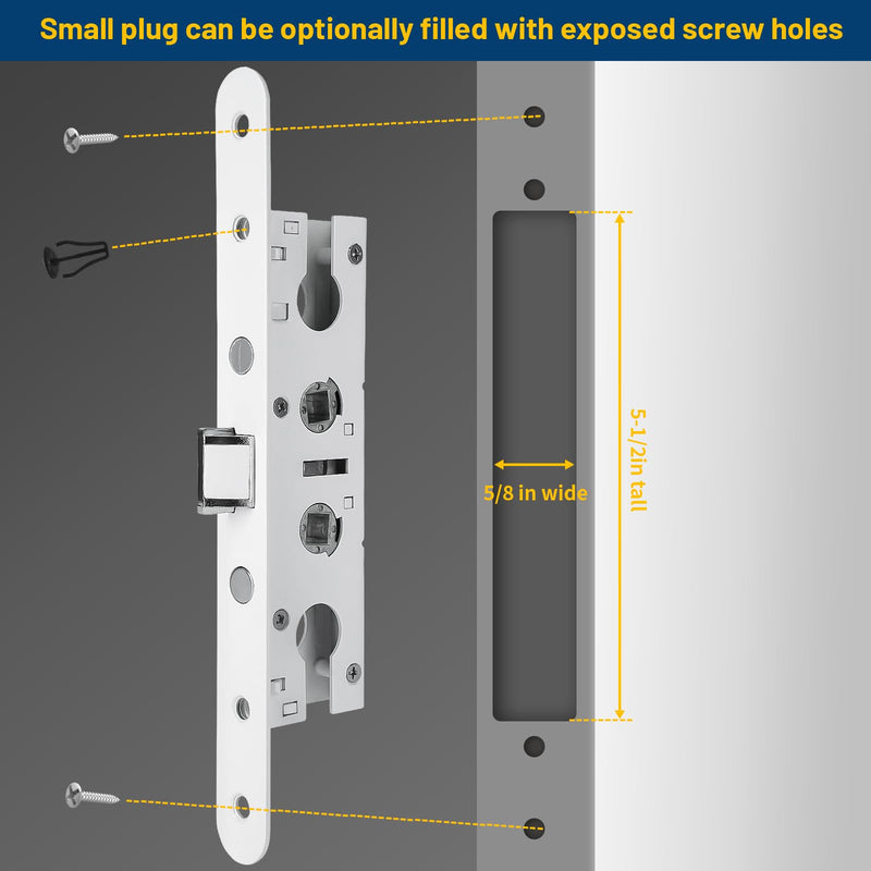 2 Point Bolt Mortise Lock Used for Pella Storm Door Handle Set (Only Lock Body), Storm Door Lock Replacement Part Fits Pella, Screw Hole Center Spacing: 7-1/4 ", 2 Bolts Spacing:2-1/2 ".(White) White