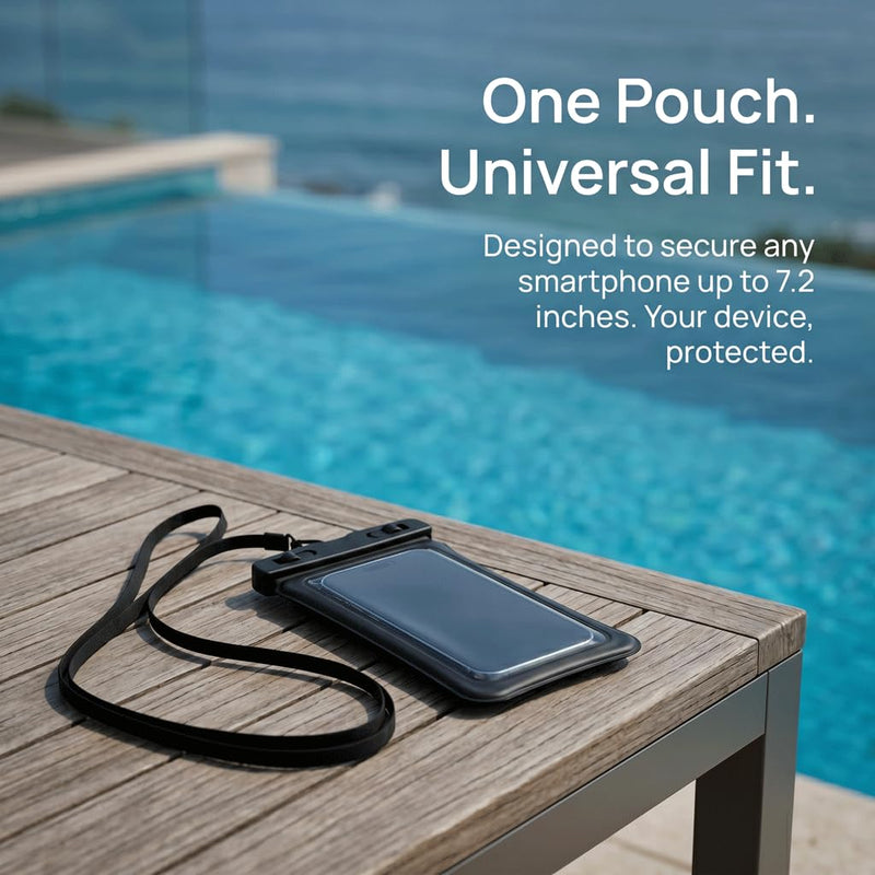 Waterproof Phone Pouch Case-[2 Pack][Easy Lock & Heavy Duty] IPX8 Water Proof Cell Phone Dry Bag for Beach,Swim Protector for iPhone 17 16 15 14 13 12 11 Pro Max Plus, Galaxy S25,7.2",Black and White
