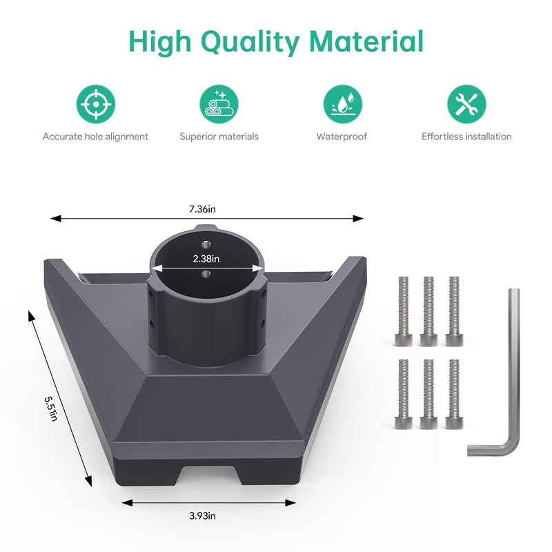 EDUP LOVE® Starlink Pipe Adapter for Standard 4, 4X, Gen3, V4 Dish | Starlink Gen 3 Pole Mount Adapter, Aluminum Pipe Adapter for Starlink Gen 3 /Standard 4 /4 X/ V4 Dish, Fits 31–51mm Pole Gray