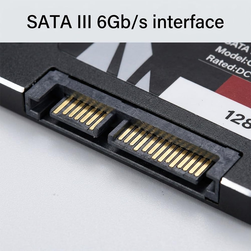 128GB Solid State Drive SATA III Internal SSD – 2.5" High-Speed Read/Write, Upgrade for Laptop, Desktop, All-in-One PC – Shockproof, Silent, Low Power for Office, Home, IT Pros