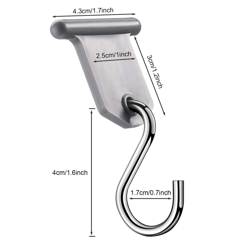 Rv Awning Hooks for Lights Camping Awning Accessory Hangers S Shaped Hooks Set Rv Party Light Hangers for Christmas Party Camping Tent Indoor and Outdoor Supplies (Grey and Silver,24 Pairs) Grey,Silver 24