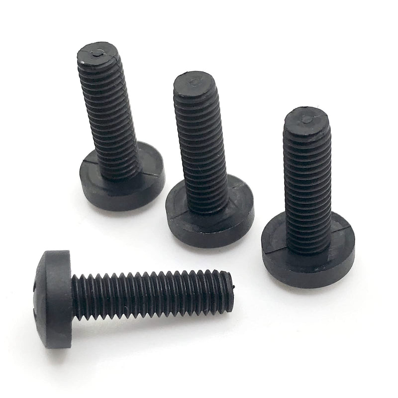 ReplacementScrews M6 Nylon License Plate Screws - Compatible with Many Imports (Toyota, Lexus, Honda, KIA, etc) - Metric 20mm Long (3/4") Black Plastic Bolts - No More Stuck Screws (Pack of 4)