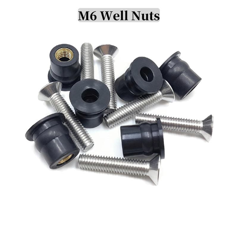 103 Pcs M4 M5 M6 Neoprene Well Nuts,304 Stainless Steel Hex Socket Bolts Well Nut Kit for Kayak,Marine,Motorcycle,Windscreen Accessories,Neoprene nut Contains Brass Nuts Copper nut 103