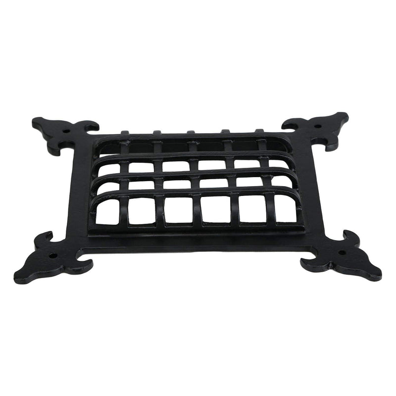Perilla Home Cast Iron Safety Speakeasy Classic Style Black Grill & Girlle with Viewing Door Set Accent Door Gate Interior Privacy