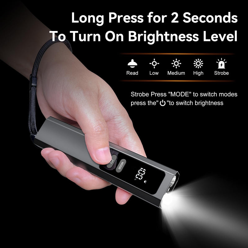Rechargeable EDC Flat Flashlights, 5 IN1 PRO Flashlight with Green Beam, UV and White LED Combo, 800 Hight Lumens Pocket Lights with Magnet/Bag, Portable Light for Work and Emergency(Black) Black