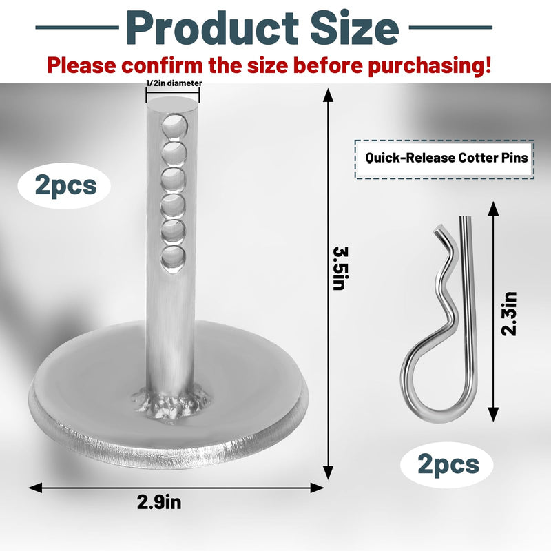 2-Pack Replacement Snow Plow Skid Shoes,Quick Release Adjustable Pin Lock Plow Skid Feet Replacement Compatible with 2014-2020 Polaris RZR 2205071 2208864