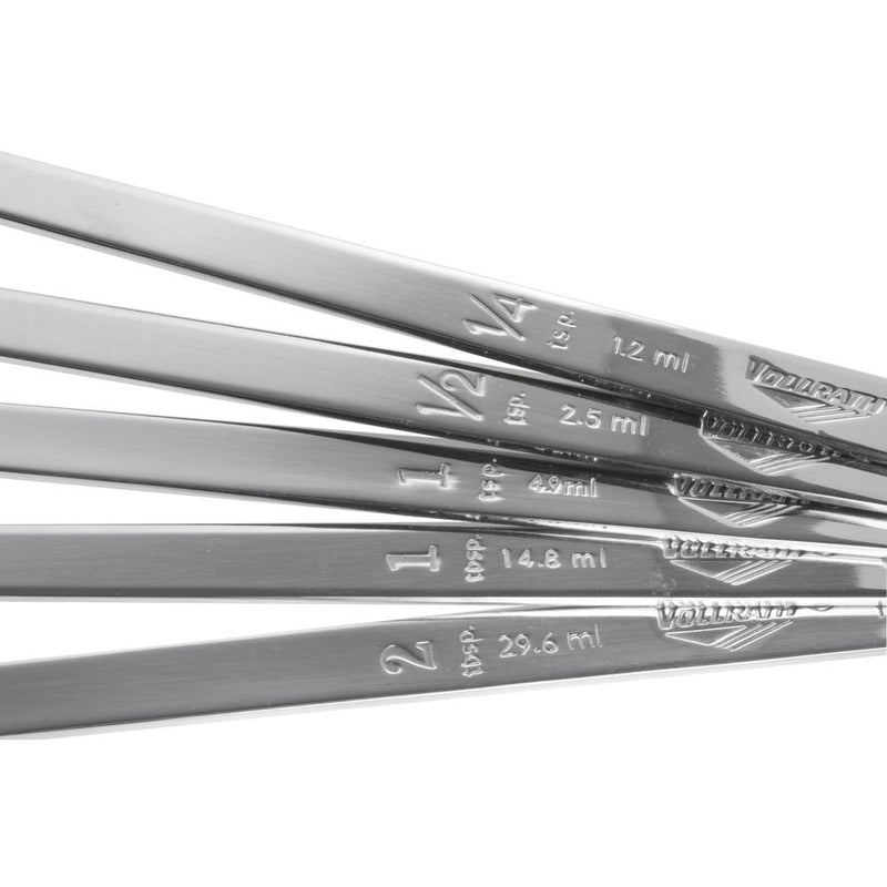 Vollrath S/S 5-Piece Long Handle Measuring Spoon Set, Silver
