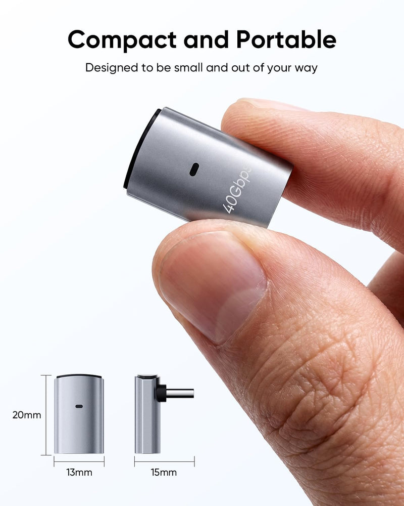 Kuulaa 240W USB C 90 Degree Right Angle Adapter 3 Pack, [8K 60Hz, 240W 40Gbps] Male to Female Adapter Extender Compatible Thunderbolt 4 for Steam Deck, ROG Ally, MacBook, Switch 2, iPhone 17/16