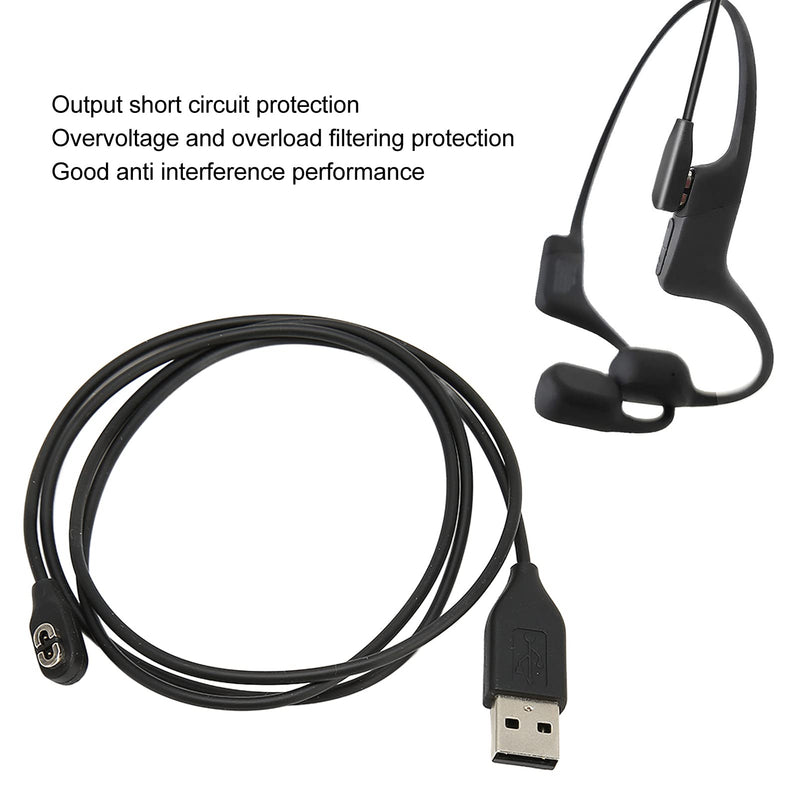 Yoidesu Charging Cable for AfterShokz Bluetooth Headset, Fast Charging USB Charger Cord Replacement for AfterShokz AS800, ASC100 (Black)