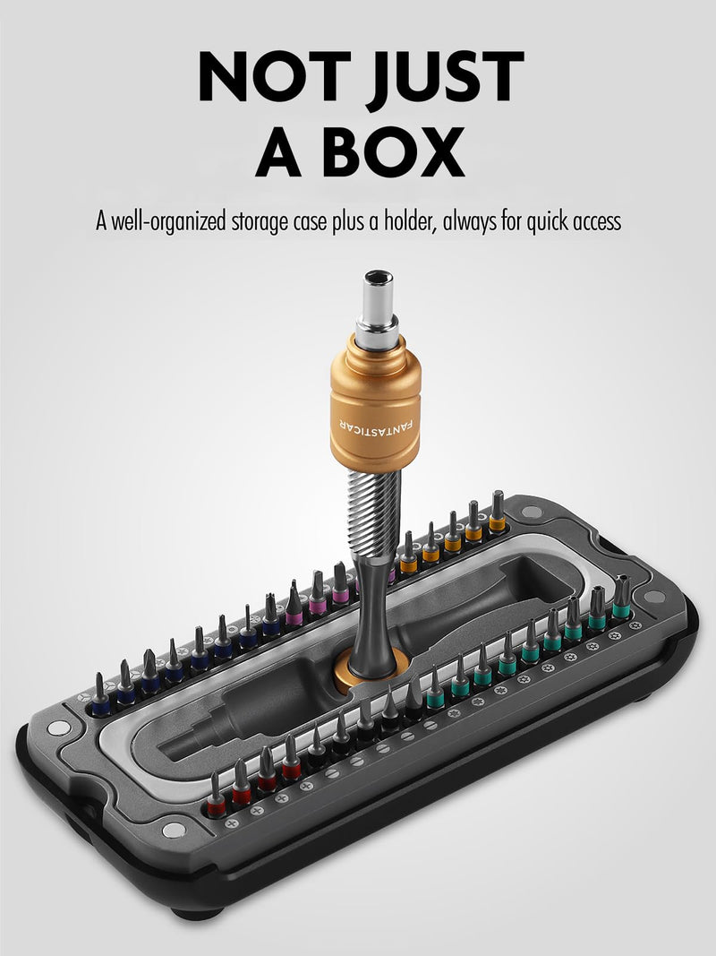 FantastiCAR 37PCS Precision Screwdriver Kit, Durable S2 Steel Microbits, with Low-Gravity Design Magnetic Driver Handle, for Electronics Repair