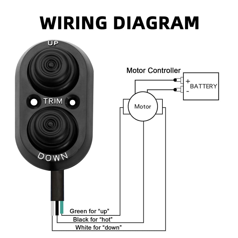 Trim Switch for Boat, Boat Tilt Trim Switch Black Push Button, for Fishing Boats Yachts Ships