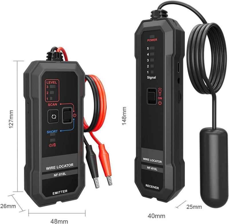 Underground Wire Locator, Underground Cable Locator for Pet Fence Buried Sprinkler Valve, Cable Tester for Locating Irrigation Tone Generator Kit, Electrical Underground Wire Tracer