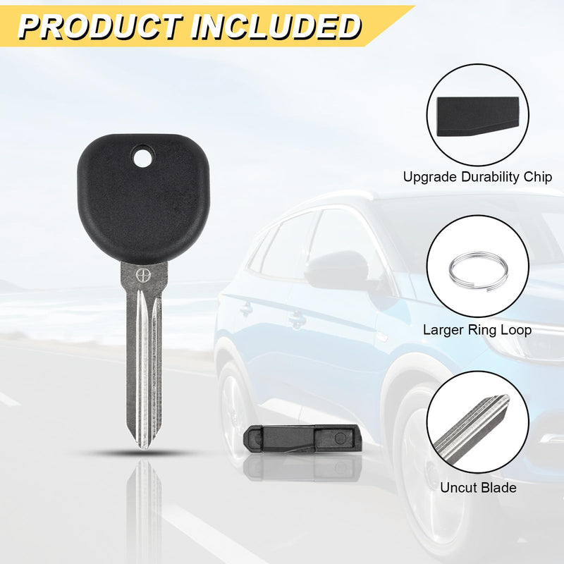 Vurkcy 46 Chip Transponder Ignition Car Key, B111-PT 15871576 Circle + Replacement for Buick Cadillac Chevy GMC Hummer Pontiac Saturn, New Uncut, 2Pcs