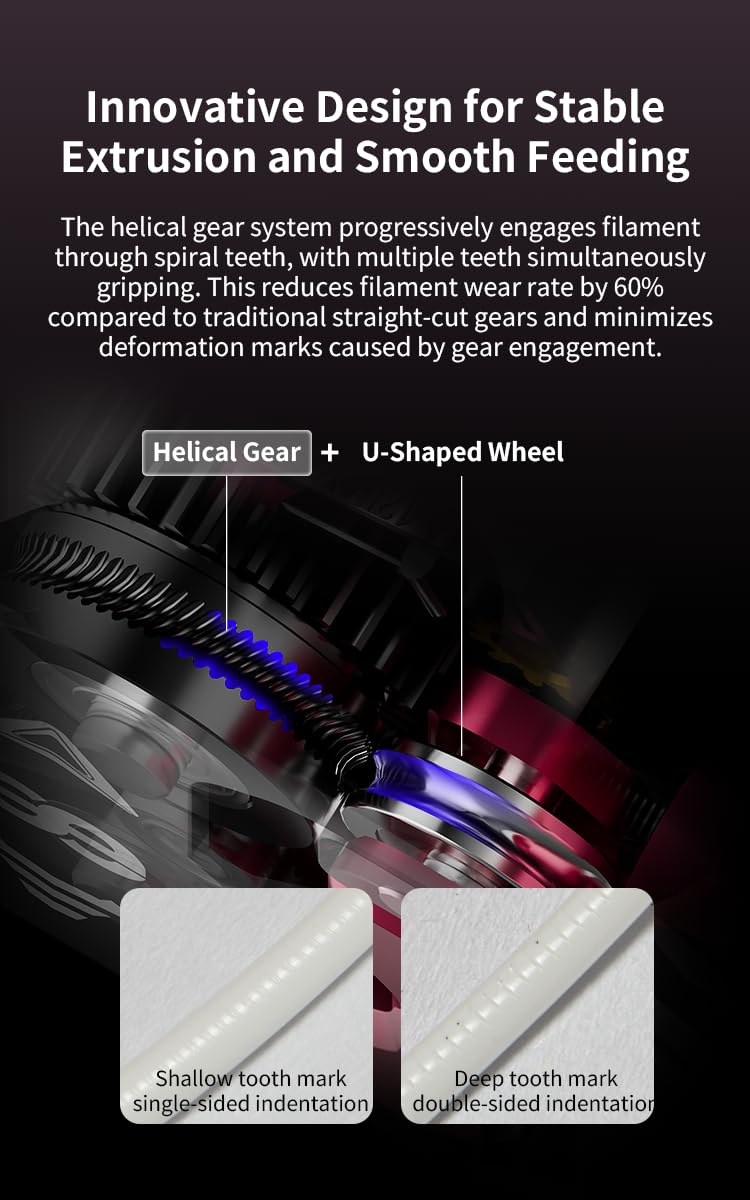 Creality x Phaetus DXC Extruder Helical Gears Dual-Drive System Open Cooling for Creality K1 SE/K1C/K1/K1 Max Smart Filament Break Detection Plug and Play 3D Printer Extruder Head Accessories