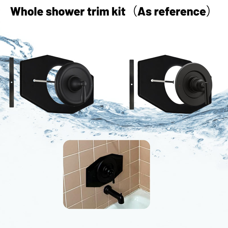 One-Hole-Remodel-Cover-Plate Replace 2 Handle or 3 Handle Shower（1-Pack） Black 1 Pcs
