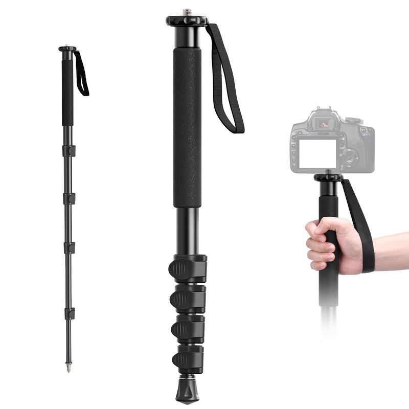 ULANZI TB12 Camera Monopod, 61" Aluminum Photography Monopod with 5-Section Height, Lightweight & Portable Camera Accessories, for Cameras Canon, Nikon & Sony Mirrorless & DSLR, Easy to Carry TB12 Monopod