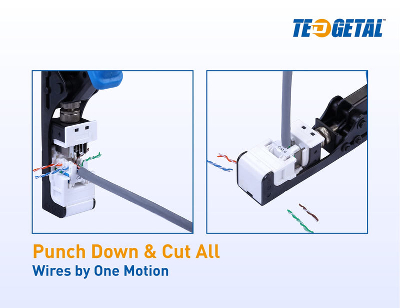 Termination Tool 45 Degree RJ45 Keystone Jack Speed Crimping Tool for Cat5e Cat6 4-Pair Keystone Jacks by Tedgetal