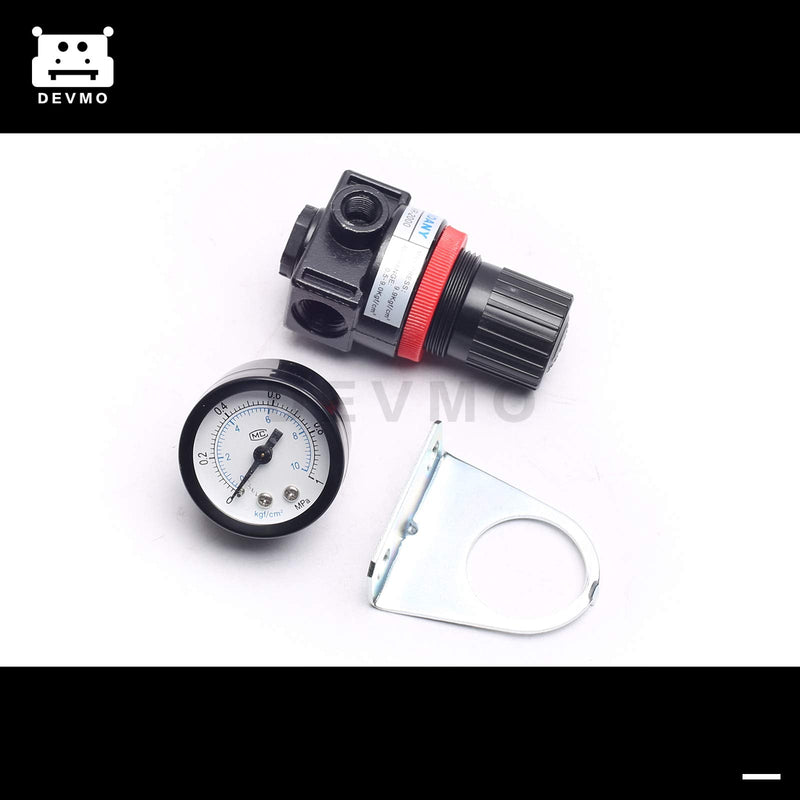 Air Control Compressor Pressure Gauge Relief Regulating Regulator Valve AR2000 Aluminum Alloy with Gauge