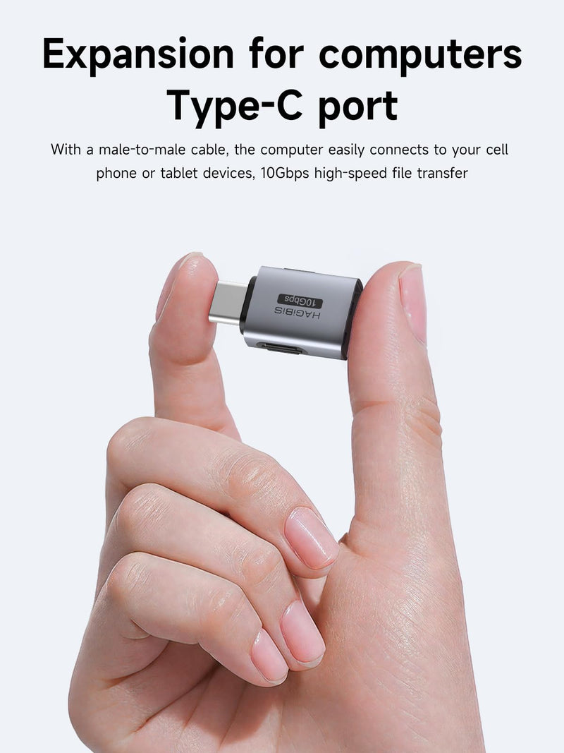 Hagibis USB-C to USB Adapter 2 Pack, 10Gbps 60W 90 Degree USB Type-C Male to USB-A Female Connector, Right Angle OTG Adapter for iPhone 17/16/15 Pro Max, iPad Pro, Car, Laptop, PC (Side L-Shape) Side L-Shape