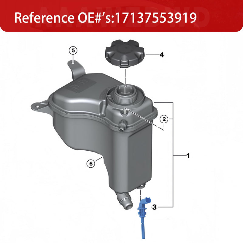 for BMW coolant Level Sensor for BMW M3 M5 M6 X1 X3 X4 X5 X6 Z4 Z8 1series M 128i 135i 320i 323i 325i 328i 330i 335i 525i 528i 530i 535i 550i 640i 740i Replaces#17137553919