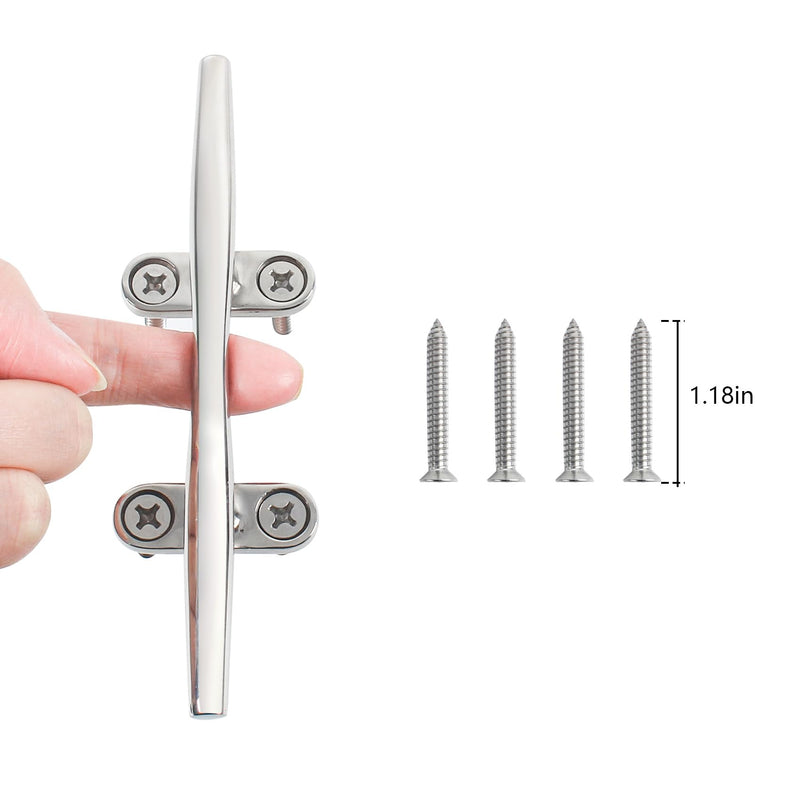 Boat Cleat,Dock Cleats 4/5/6/8/10/12 inch,316 Stainless Steel Boat Dock Cleats,Boat Docking Cleat Rope Cleats,Open Base Dock Cleats for Boat,Yacht,Decks,Nautical Decor,Screws Included(2Pack/4Pack) 6inch 4 Pack