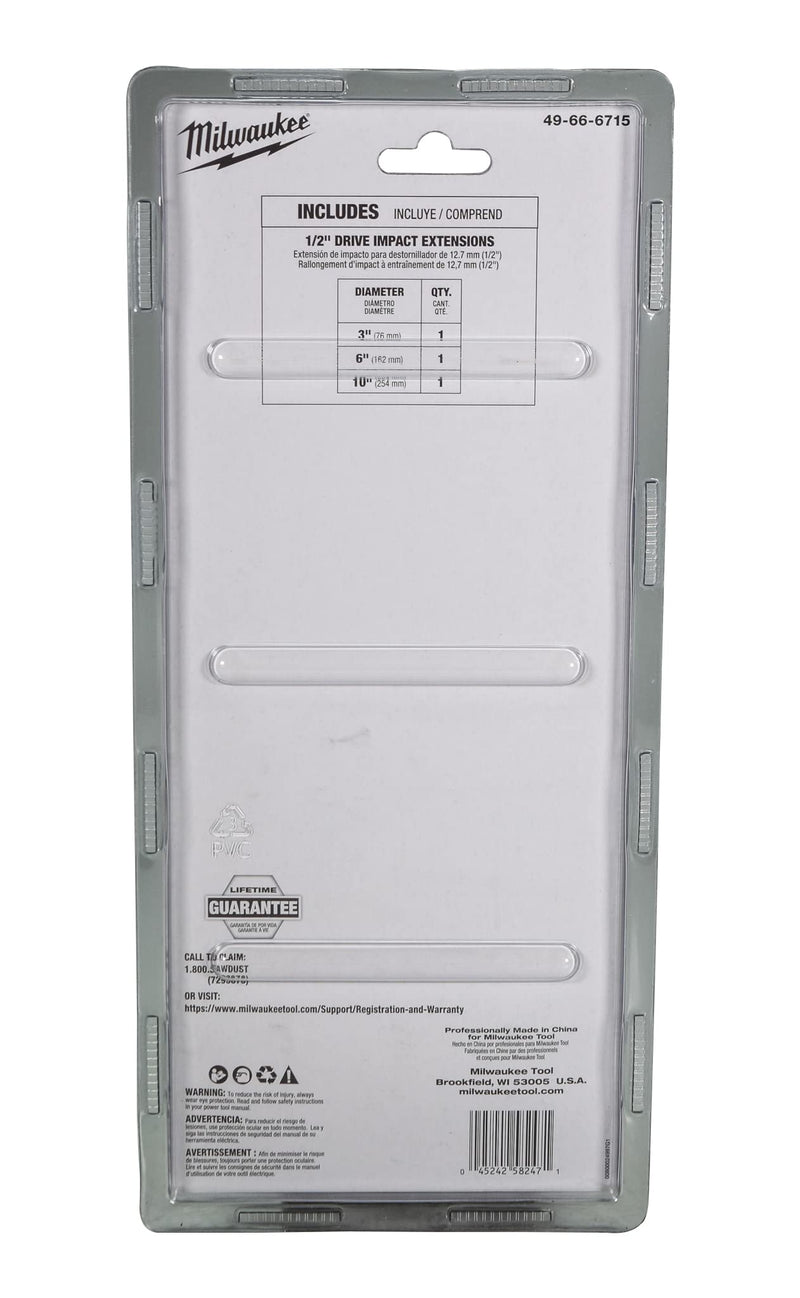 Milwaukee Electric - 3PC Shockwave IMP Duty 1/2DR Extension Set