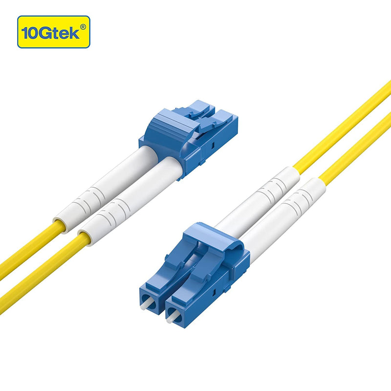10Gtek Fiber Patch Cable - LC to LC OS2 10Gb/Gigabit Singlemode Jumper Duplex 9/125 LSZH Fiber Optic Cord for SMF SFP Transceiver, Yellow, 12-Meter(39.4-ft) 12m 1