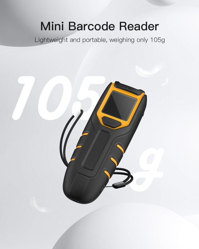 Inateck Barcode Scanner Wireless,Portable Bluetooth Barcode Scanner with Screen,1D 2D QR Code Scanner Kabellos 2.4GHz,Handscanner with APP and SDK, BCST-47 BCST-47-BK