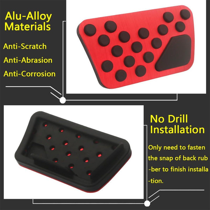 Accelerator Gas Brake Pad Cover Compatible for Dodge Challenger Foot Pedals 2008-2024, Compatible for 2011-2023 Dodge Charger Accessories, for Chrysler 300/300C 2010-2019 Pedal Cover Red