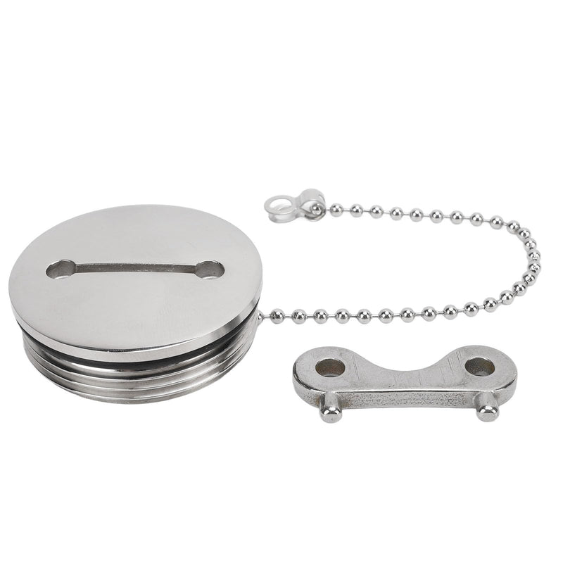 2 Inch Boat Fuel Tank Cap 316 Stainless Steel Polished Deck Fill Cap with Key Marine Hardware for Yachts Caravans RV Trucks