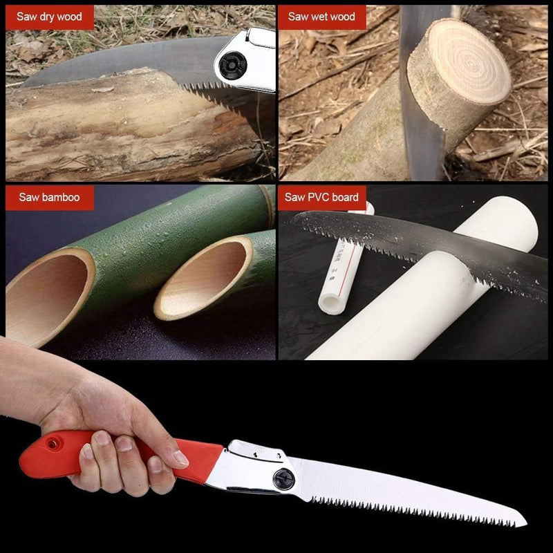 Folding Saw, 8" Branch Handsaws for Wood Cutting, Camping & Tree Pruning, Premium SK-5 Steel with Multi-Level Hardened Teeth, Outdoor Portable foldable survival/camp/bushcraft saw