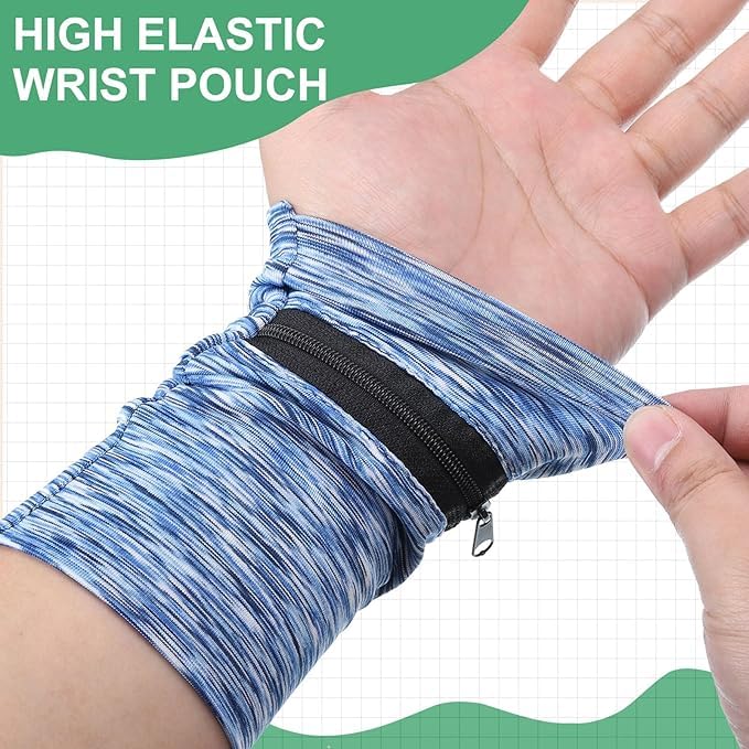 Wristbands for Men and Women Arm Band Bag Sport Running Wrist Pack Lightweight Breathable Outdoor Fitness Accessory (Blue) Blue