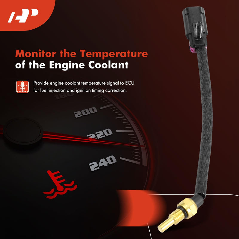 A-Premium Coolant Temperature Sensor Compatible with Buick Rainier Chevrolet Colorado Trailblazer GMC Canyon Envoy Hummer H3 Isuzu Ascender i-280 Saab 9-7x