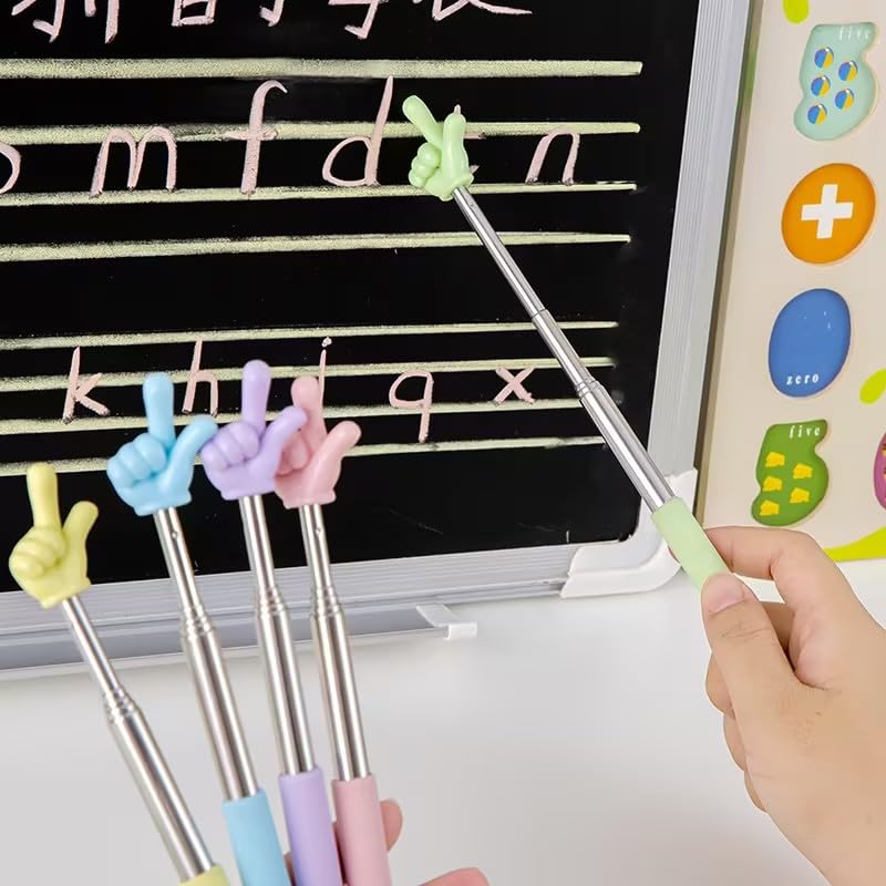 2Pcs Blue, Purple,Retractable Teachers Pointer Sticks, Telescopic Finger Teachers Pointer for Classroom Presentation Whiteboard Extendable Hand Pointing Stick for Teachers Speakers,Office Electronics
