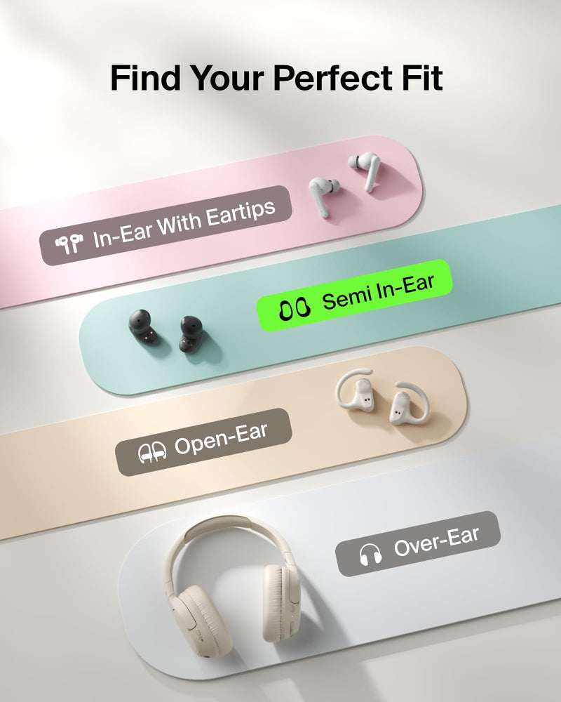 Belkin SoundForm Anywhere Ultra-Compact True Wireless Earbuds | Semi in-ear earbuds, IPX4 water resistant, key ring carry case, ENC mic, multipoint, commute, travel, gym