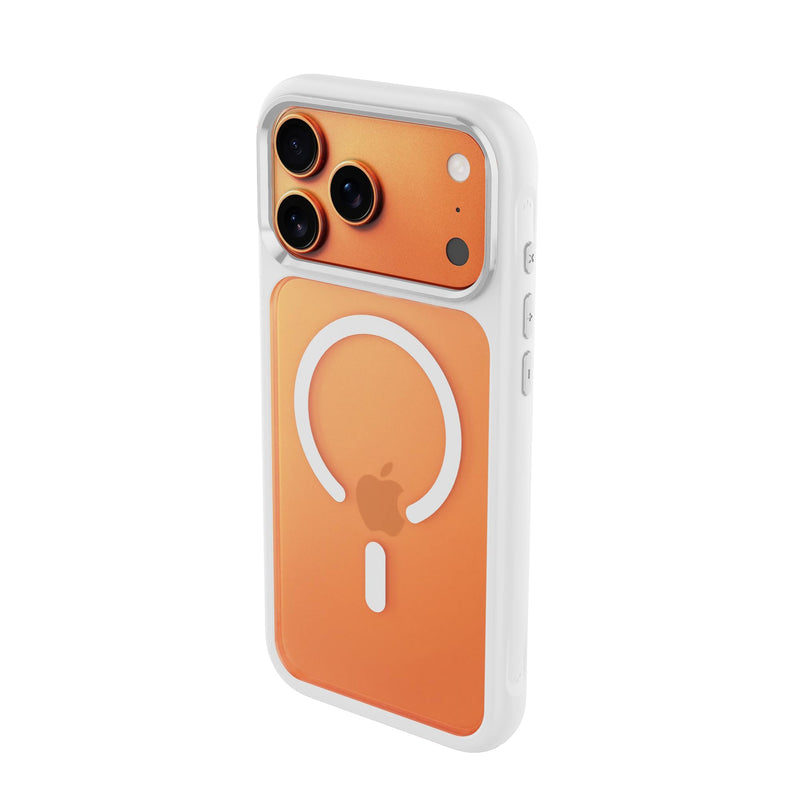 Magnetic Phone Case for iPhone 17, PC+TPU Hybrid, MagSafe Compatible, Sandblasting Back with Orange Frame, Anti-Fingerprint (Black, iPhone 17 Pro) Black