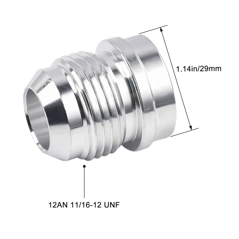 EVIL ENERGY 12AN Male Weld on Bung Fitting Aluminum 2PCS 2