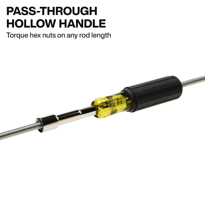 Klein Tools 65456M Metric Color-Coded Hollow-Shaft Nut Driver Set, 6-Piece, Heavy-Duty, Color-Coded Hex Sizes 6mm to 13mm, Cushion-Grip Handles, 6-Piece 6-Piece Set