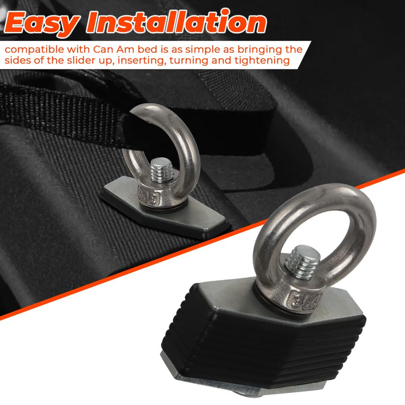 for Can-Am Bed Anchors Mounting Kit Tie Down Cargo Compatible with Can-Am Commander & Maverick & Defender(4 Pack)